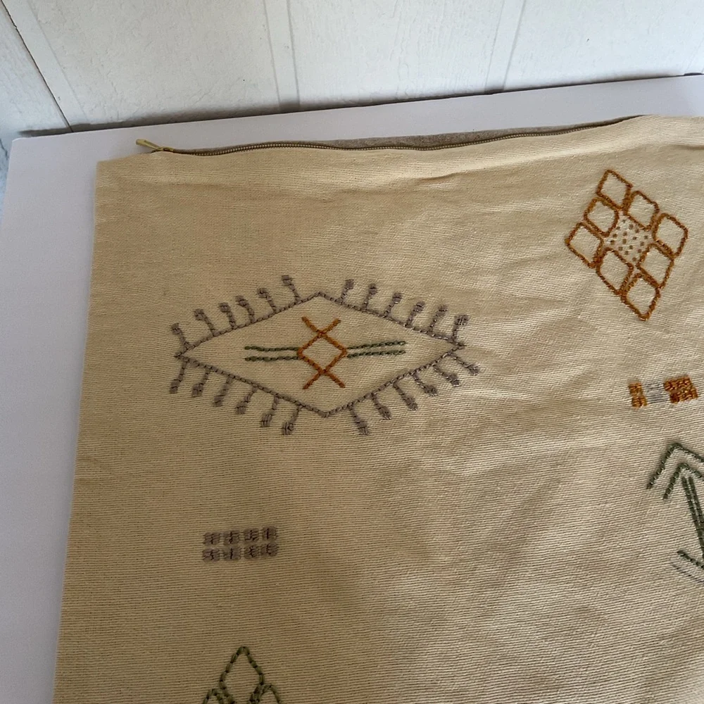 Crate and  Barrel Belgin Icon Pillow Cover 23” x 23”.